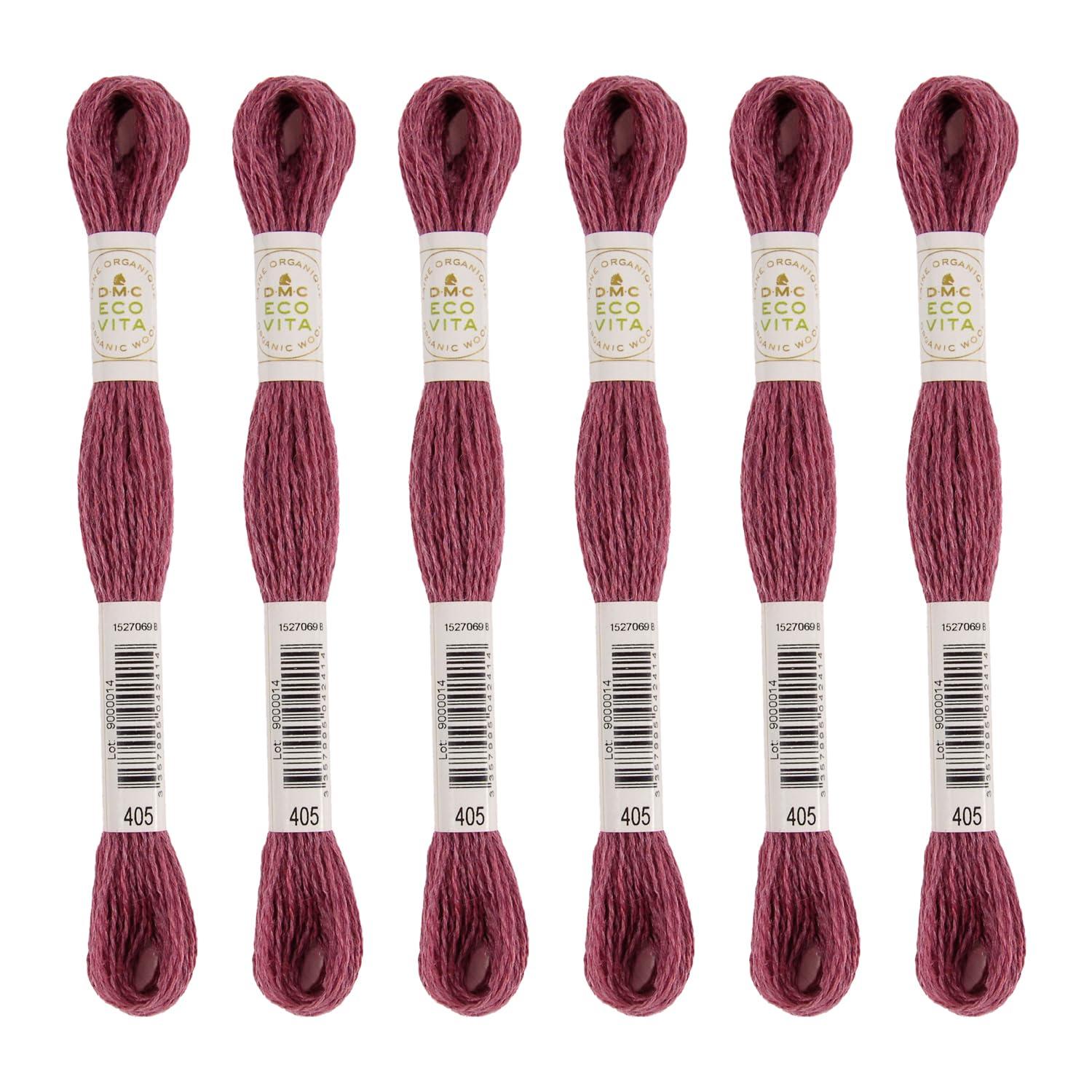 DMC Embroidery Thread Eco Vita Wool Thread 16m Length 6-Pack #405 Indian Red Series 360
