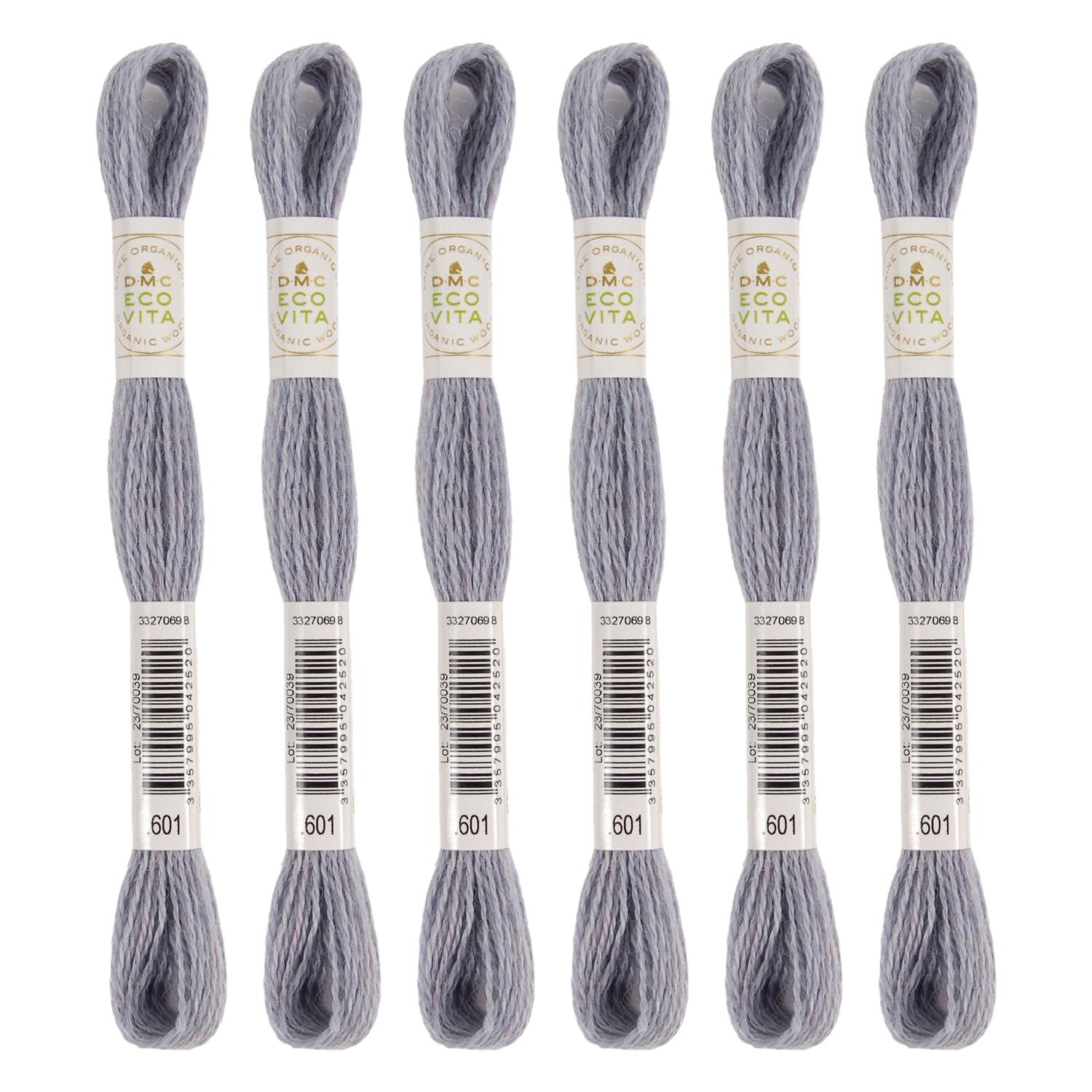 DMC Embroidery Thread Eco Vita Wool Thread 16m Length 6-Pack #601 Light Lilac Purple 360