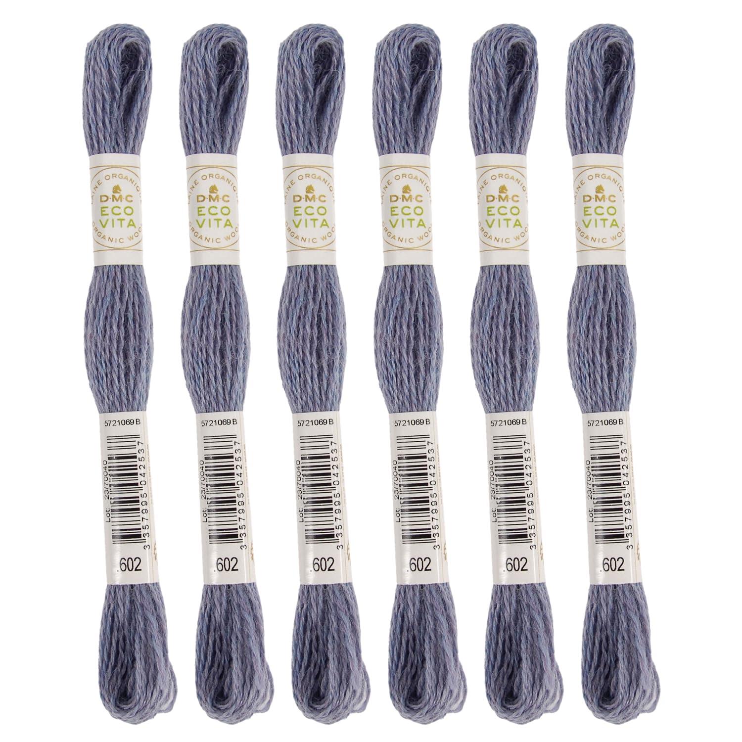 DMC Embroidery Thread Eco Vita Wool Thread 16m Length 6-Pack #602 Wisteria Purple 360