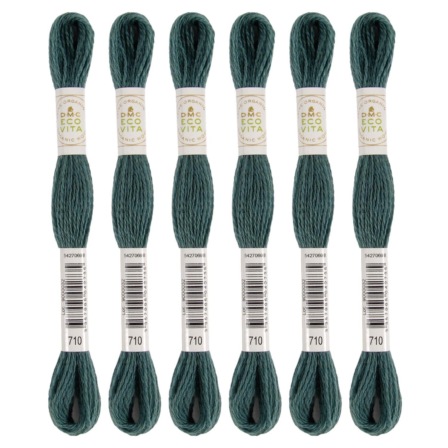 DMC Embroidery Thread Eco Vita Wool Thread 16m Length 6-Pack #710 Pantry Brown 360