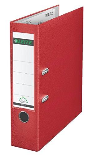 LEITZ Lever Arch File A4 81mm Back Width 2-Hole 600-Sheet Capacity Red 10105025