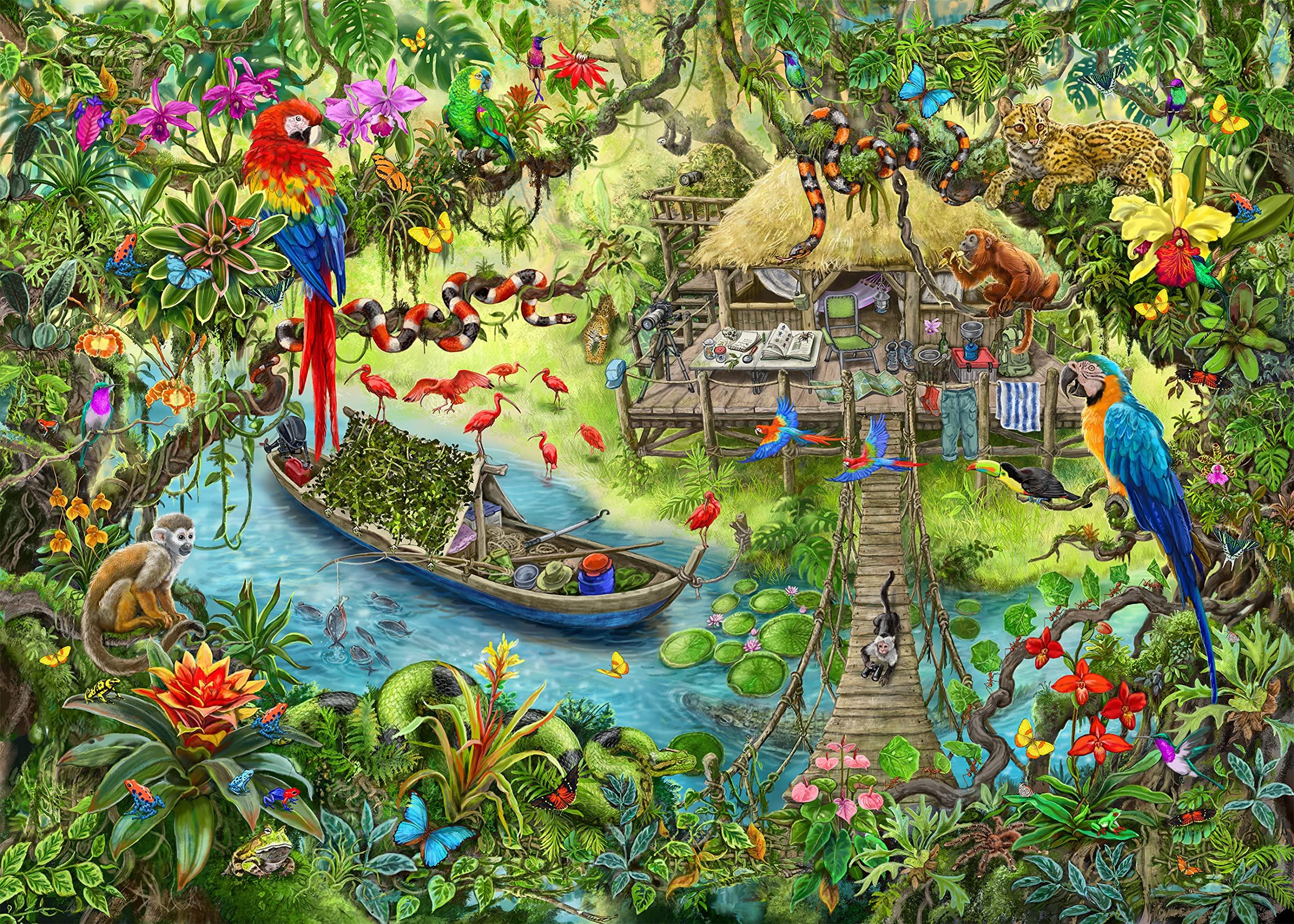 368-Piece Jigsaw Puzzle Jungle Exploration Escape Puzzle Kids Ravensburger 17245 0 Colorful