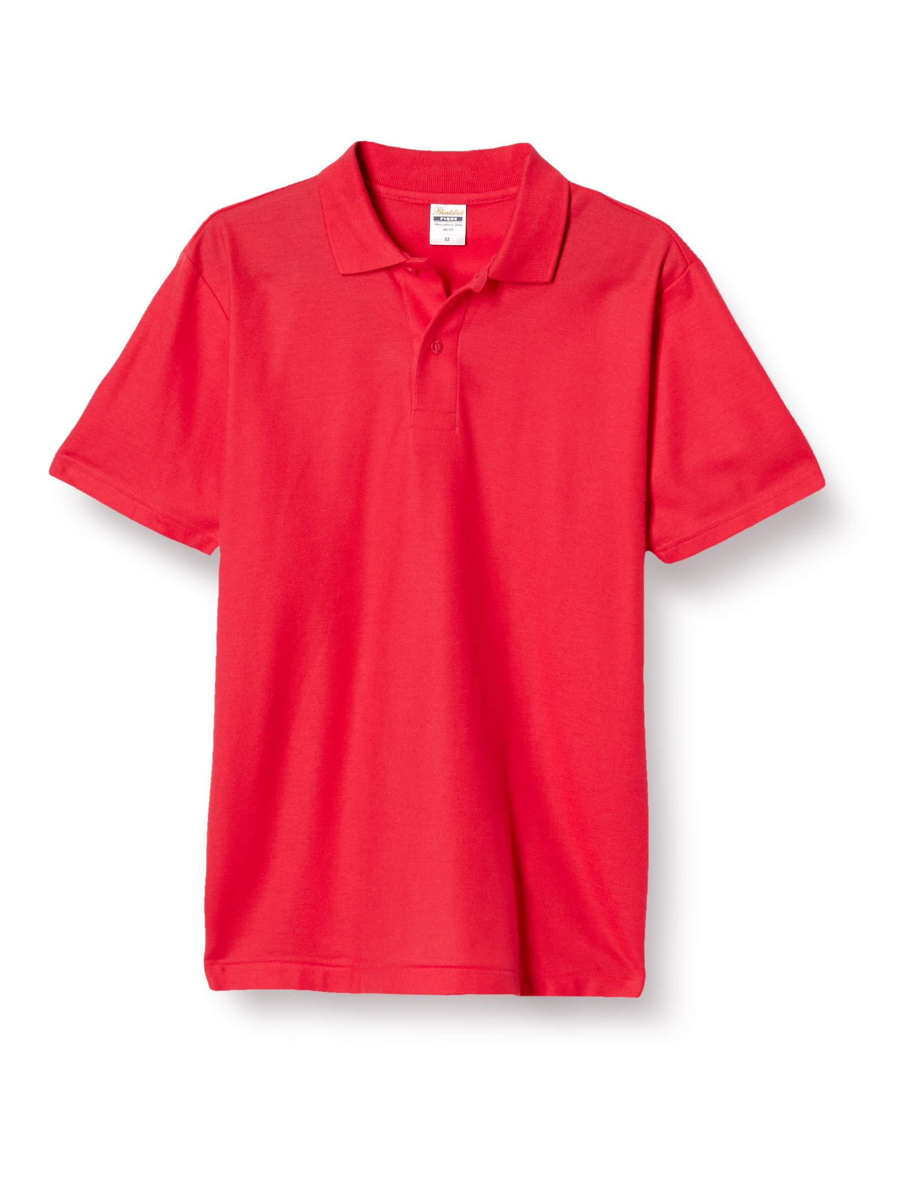 [Printstar] Short Sleeve 4.9 oz TC Piqué Casual Polo Shirt 00193-CP Men's Red M (Equivalent to Japanese Size M)