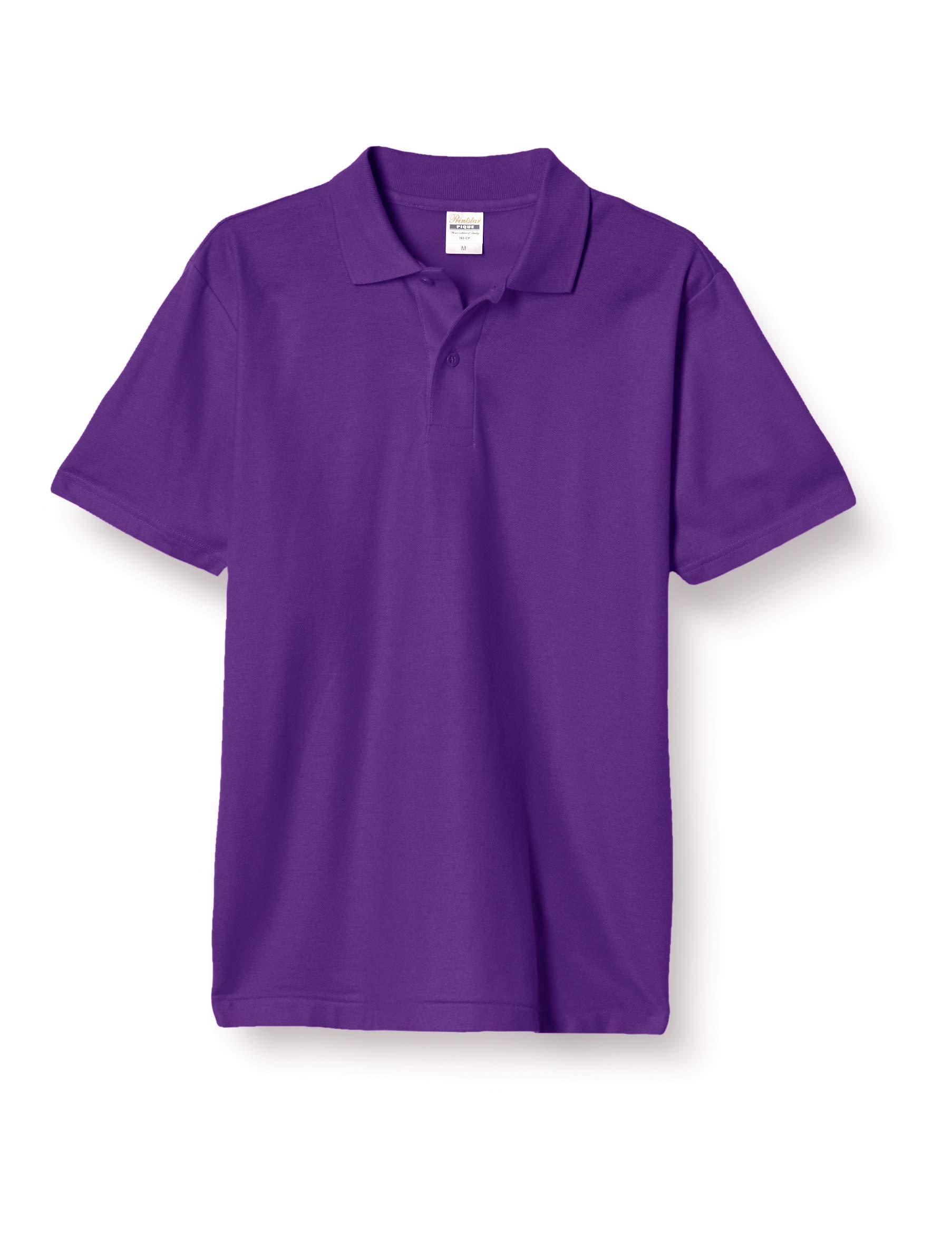 [Printstar] Short Sleeve 4.9 oz TC Piqué Casual Polo Shirt 00193-CP Men's Purple M (Equivalent to Japanese Size M)