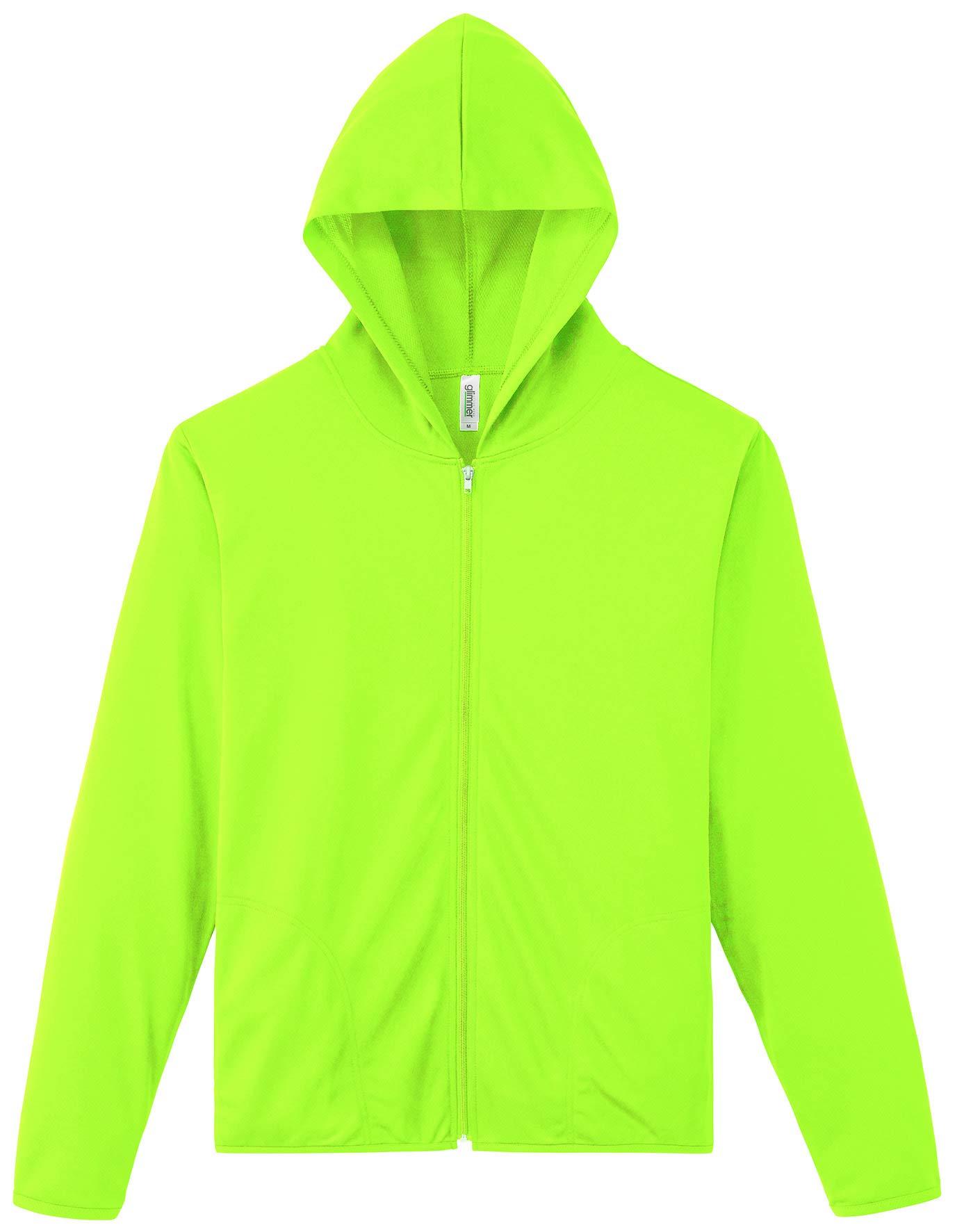 [Glimmer] Long Sleeve 4.4 oz Dry UV Zip Hoodie 00338-AMZ Men's Light Green 4L (Equivalent to Japanese size 4L)