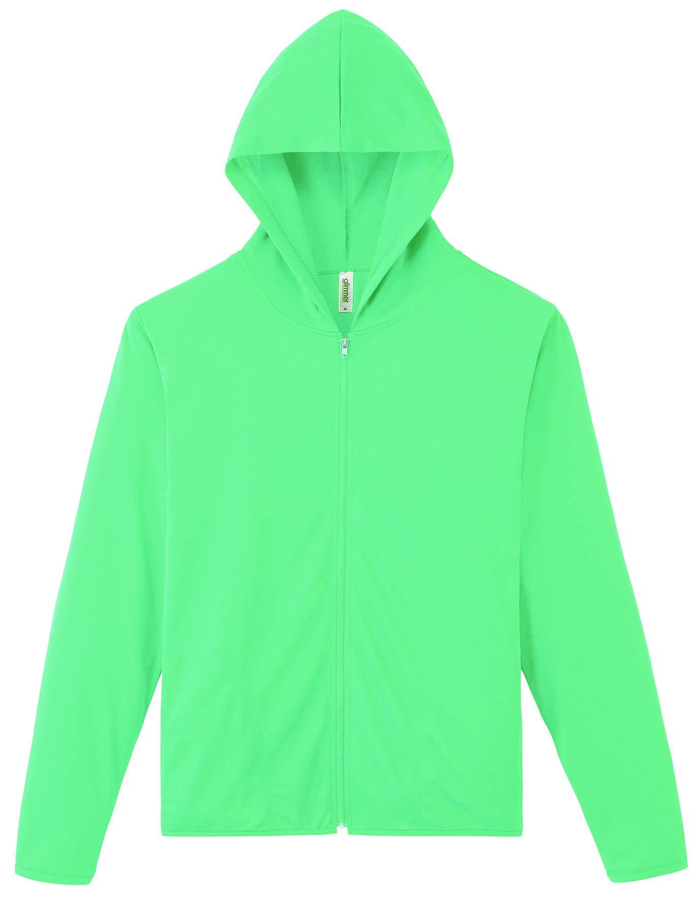[Glimmer] Long Sleeve 4.4 oz Dry UV Zip Hoodie 00338-AMZ Men's Mint Green 4L (Equivalent to Japanese size 4L)