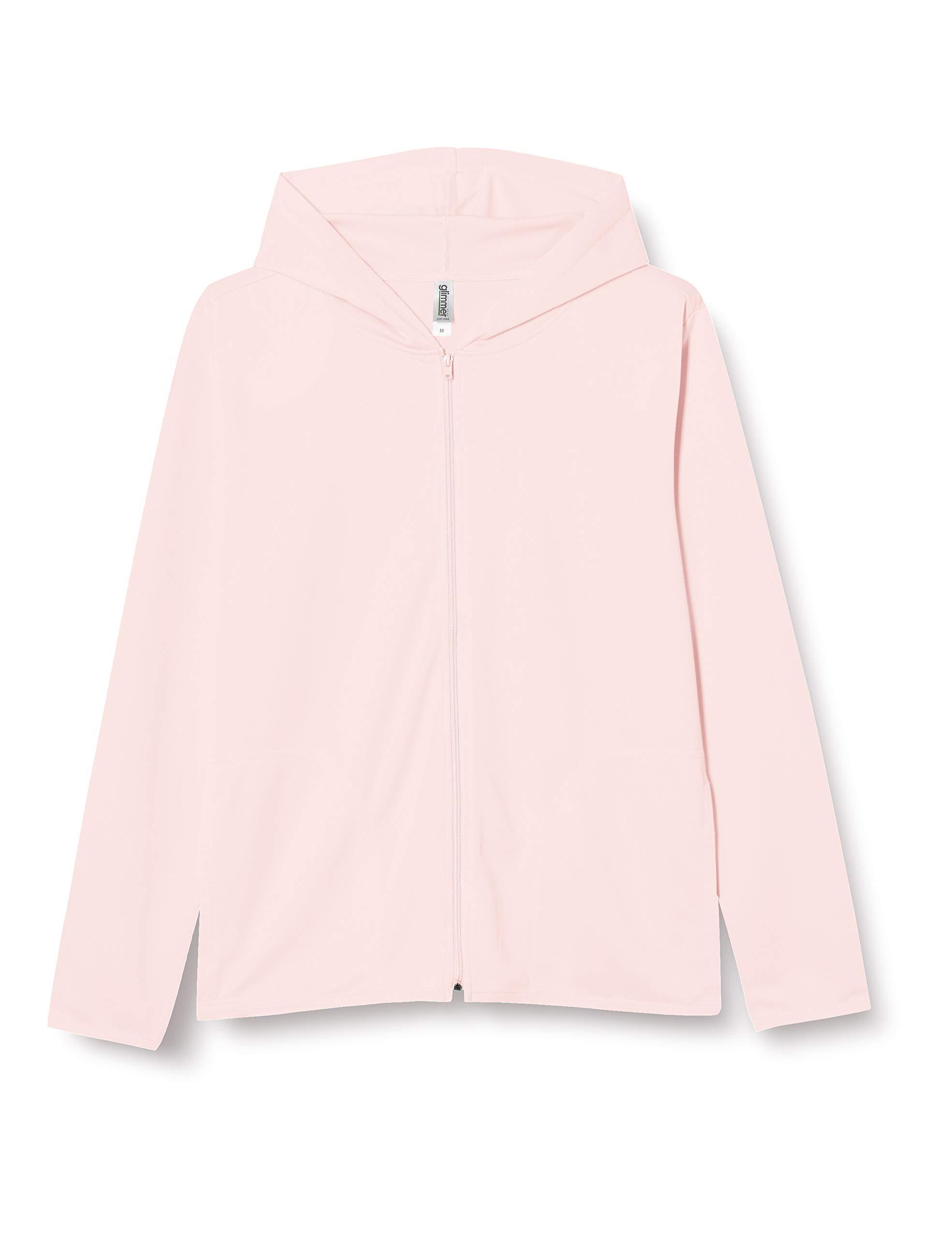 [Glimmer] Long Sleeve 4.4 oz Dry UV Zip Hoodie 00338-AMZ Men's Light Pink 4L (Equivalent to Japanese Size 4L)