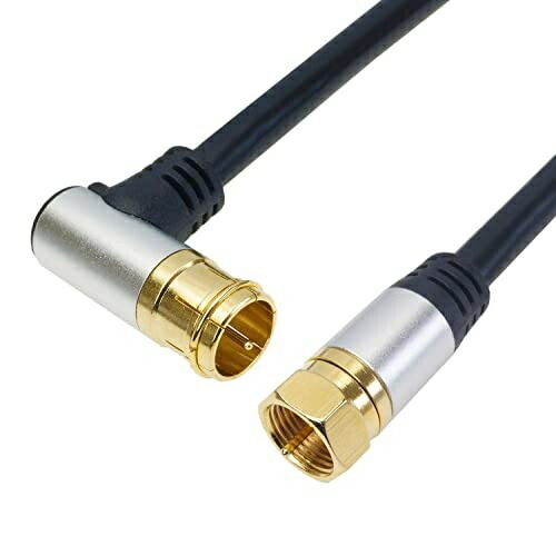Horick Antenna Cable S-4C-FB Coaxial 5m Black Aluminum Head L-Shaped Plug/Screw-Type Connector AC50-390BK