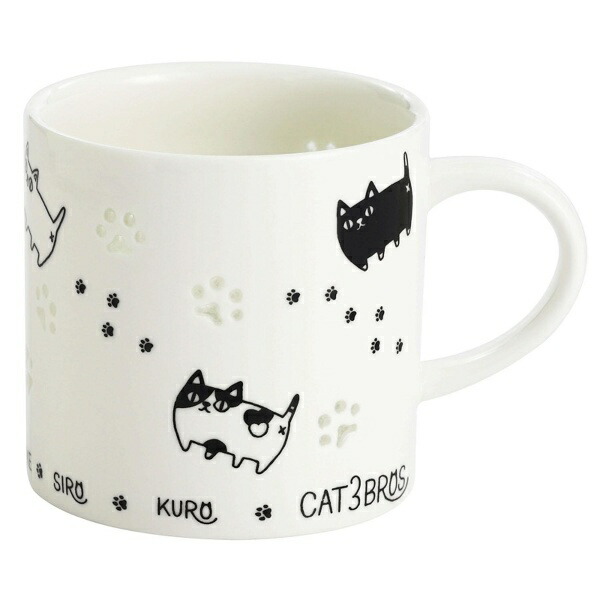 Ceramic Indigo Glaze Firefly Carving Mug: Three Cat Brothers Marching Size: Approx. φ8.3 H8 23215