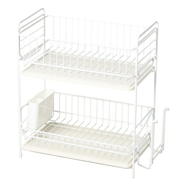 Skitt Diatomaceous Earth Tray Drain Rack 2-Tier Slim White