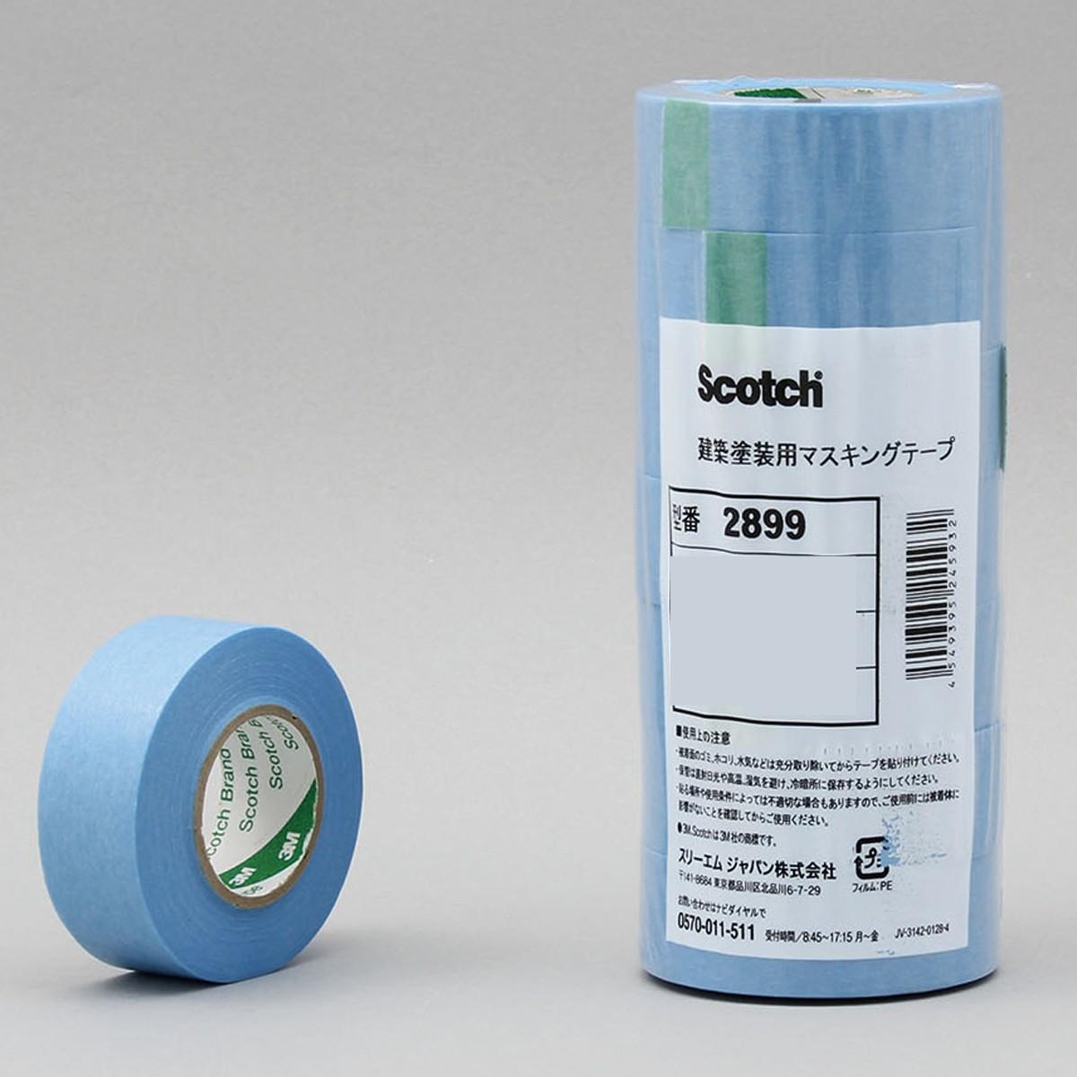 3M Scotch® Paint Masking Tape 2899, 7 Rolls, 2899 18X18, Light Blue, 18mm x 18m