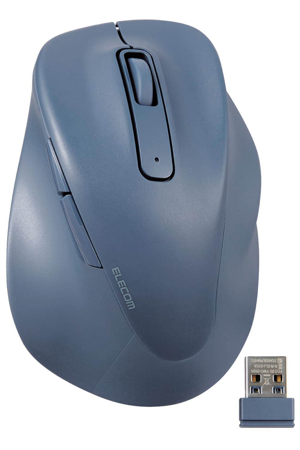 ELECOM Mouse Wireless Mouse EX-G 2.4GHz Wireless Silent XL Size 5-Button “AskDoctors Evaluation Service” Certified Antibacterial Blue M-XGXL30DBSKBU