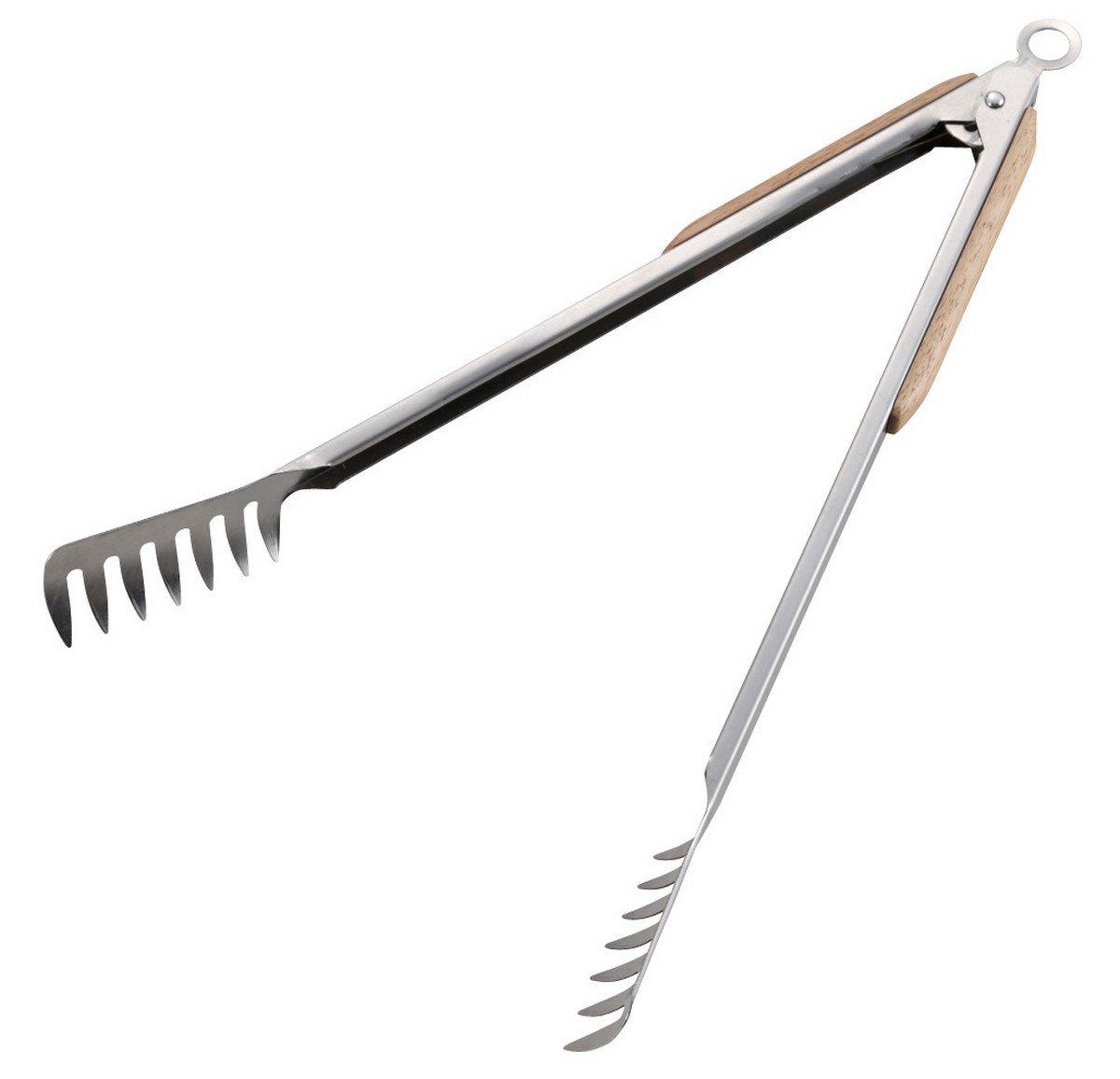 CAPTAIN STAG Wood-Grip Pasta Tongs for Barbecue BBQ, 35cm (UG-3231)