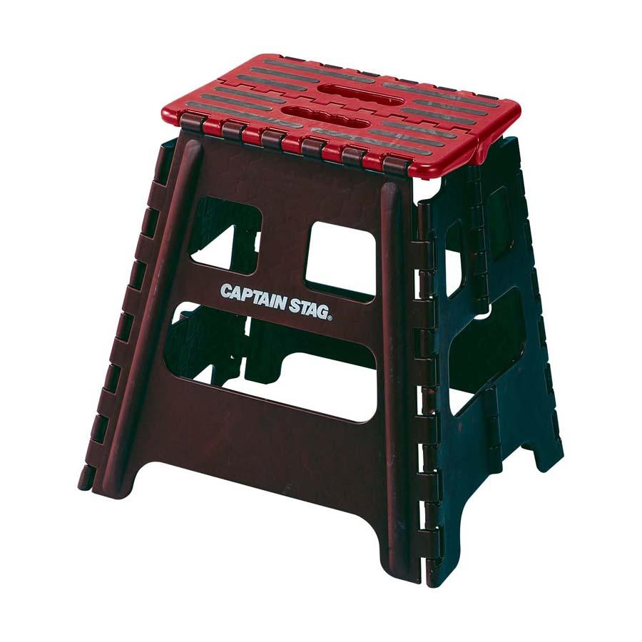 CAPTAIN STAG Step Stool Chair Folding Step M Size Red UW-1507