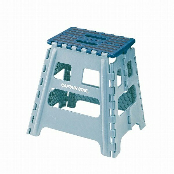 Captain Stag Step Stool Chair Folding Step M Size Blue UW-1508