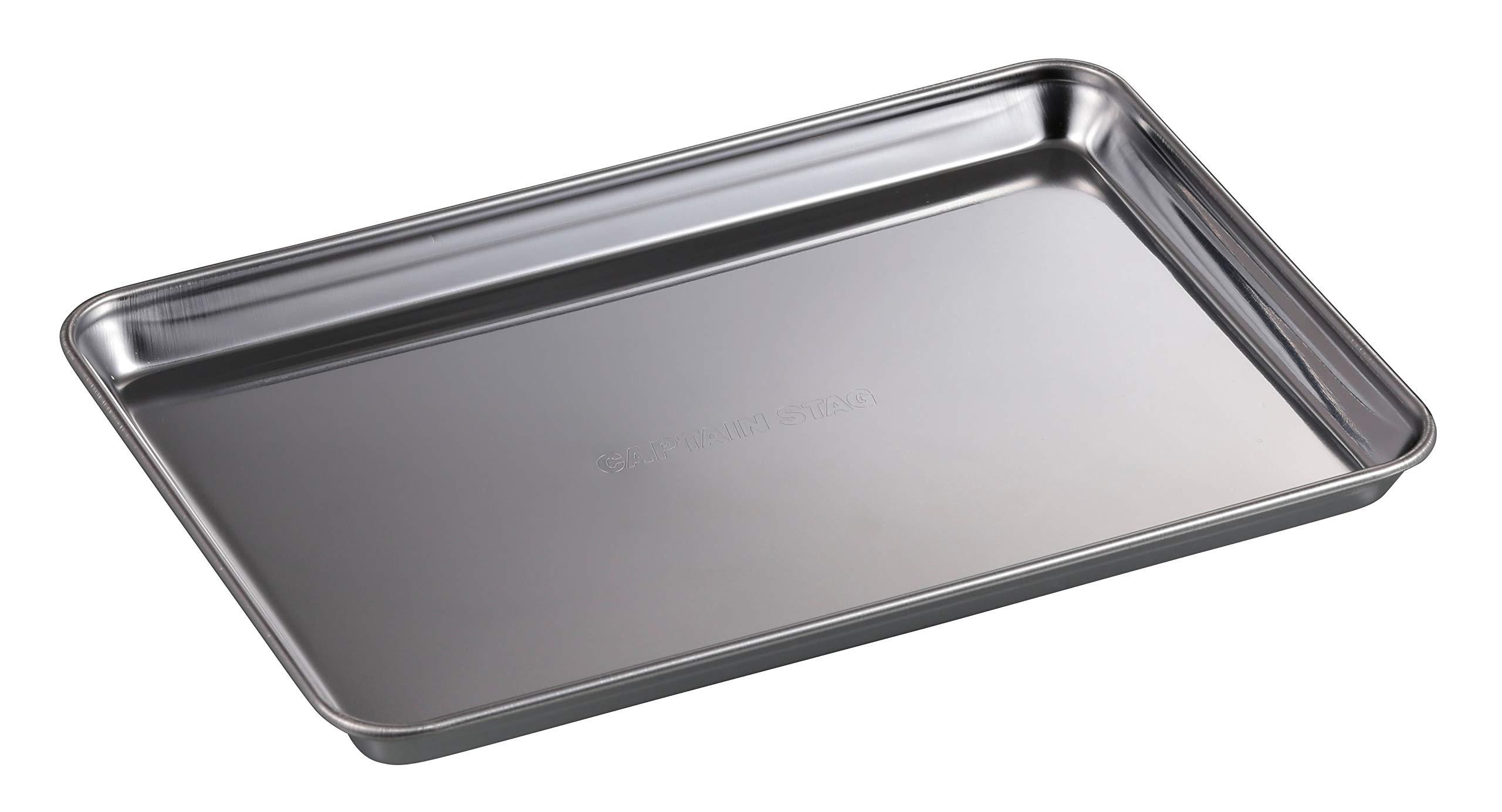 CAPTAIN STAG BBQ Square Tray Ash Catcher Stainless Steel (Large) Width 320 × Depth 233 × Height 18mm Made in Japan UG-3275