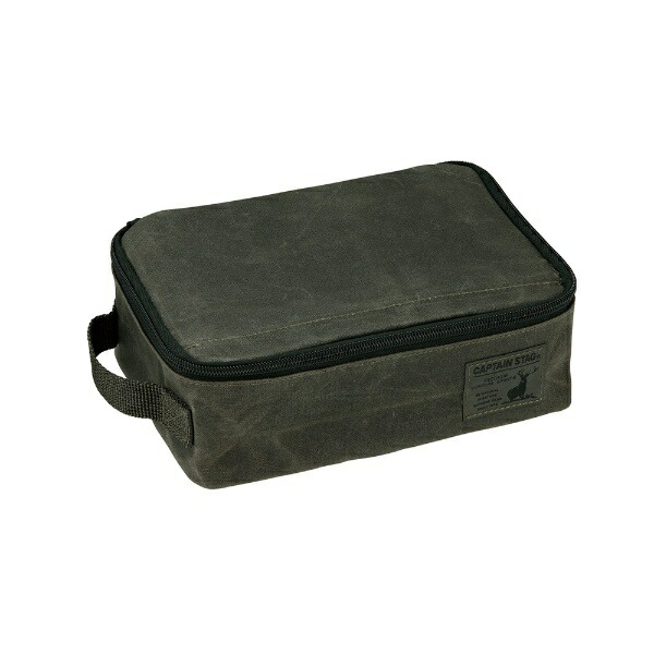 Captain Stag Mess Tin Case Square Aluminum Cooker Case Multi-Purpose Case for L Size Storage Rice Cooker Cotton Canvas Olive UL-2059