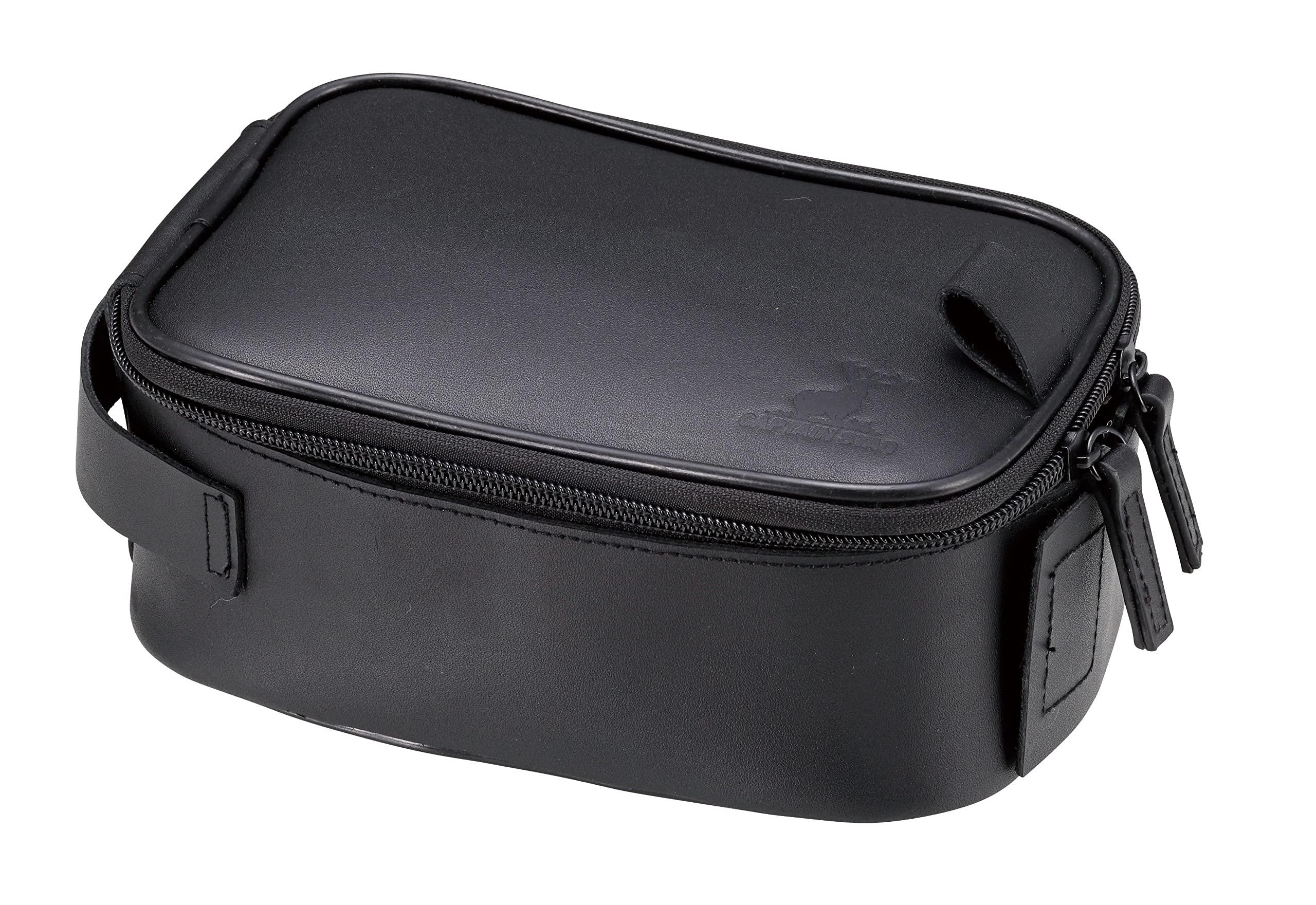 CAPTAIN STAG Mess Tin Case Cooker Case for Aluminum Square Cooker Genuine Leather Case Black UM-1583