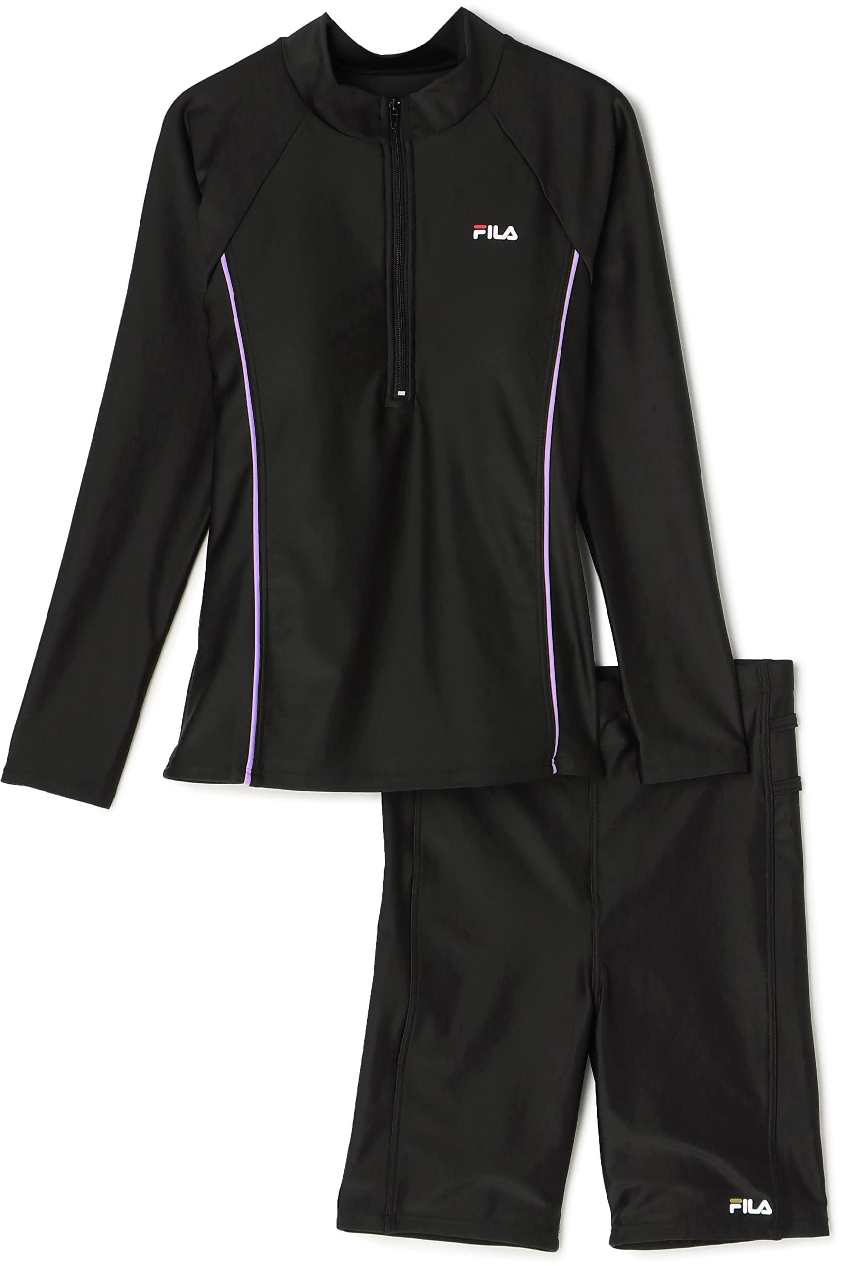 [Phila] Rash Guard Set - Half-Zip Long-Sleeve Swimsuit Top and Bottom Set - Women's BPL Size 5