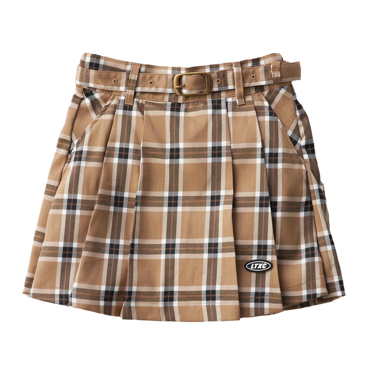 [Love Toxic] Pleated Skirt Check Pattern Skirt with Belt and Inner Panties 143757 Girls BN