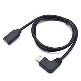 Japan Trust Technology Charging & Communication Compatible L-Shaped Type-C Extension Cable 0.5m JSC-047BKX10