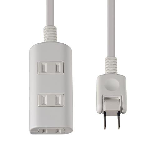 ELPA Tap Run Power Strip with Door, Extension Cord, 125V, 3m, 3 Outlets, White WBT-N3030B(W)