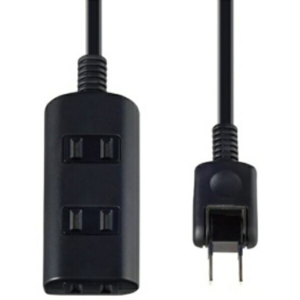 ELPA Tap Run Power Strip with Door, Extension Cord, 125V, 3m, 3 Outlets, Black WBT-N3030B(BK)