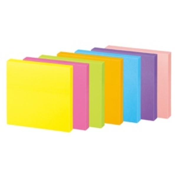 KOKUYO Post-it Notes Strong Adhesive K2 50mm x 50mm Neon Colors 90 Sheets x 10 Packs 7 Colors K2-KN5050X10