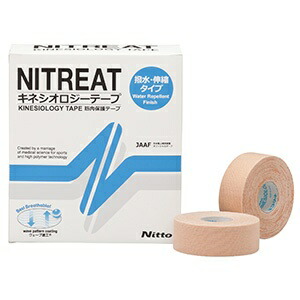 NITOMS NITRITE Kinesiology Tape Water-Resistant Muscle Protection Tape Multi-Roll Pack Stretchable Less Likely to Peel Less Likely to Cause Irritation Sweat-Resistant Less Likely to Cause Chafing Beige Width 25mm x Length 5m [12 Rolls] NKH-25