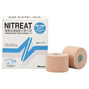 NITOMS NITRITE Kinesiology Tape Water-Resistant Muscle Protection Tape Multi-Roll Pack Stretchable Less Likely to Peel Less Likely to Cause Irritation Sweat-Resistant Less Likely to Cause Chafing Beige Width 50mm x Length 5m [6 Rolls] NKH-50