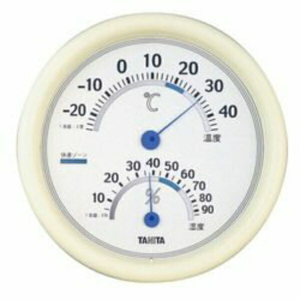 TANITA Analog Thermometer and Hygrometer, Temperature and Humidity, White TT-513 WH