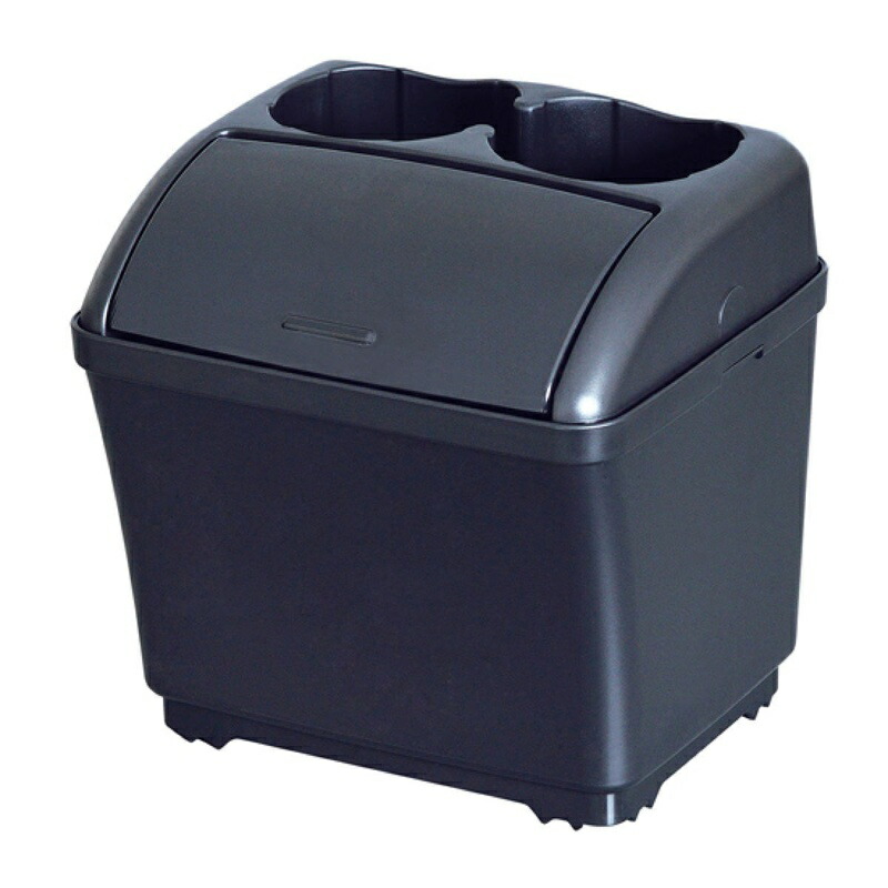 SEIWA Car Interior Accessories Trash Can Dustbin S Drink Holder Black W887 with Drink Holder Function Lid Included One-Push Open