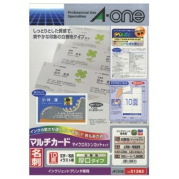 A-One Business Card Multi-Card Thick Stock 1000-Sheet Capacity 51262