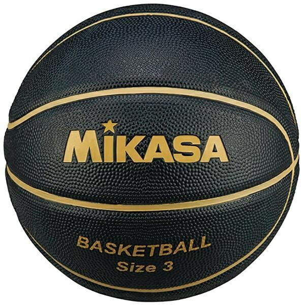 MIKASA Basketball Size 3 (Junior/Kids) Rubber Black/Gold B3JMR-BKGL