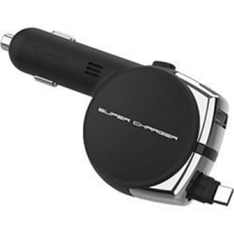 Kashimura DC Charger Reel with Indicator 5.4A Type-C Black Model Number: DC-011
