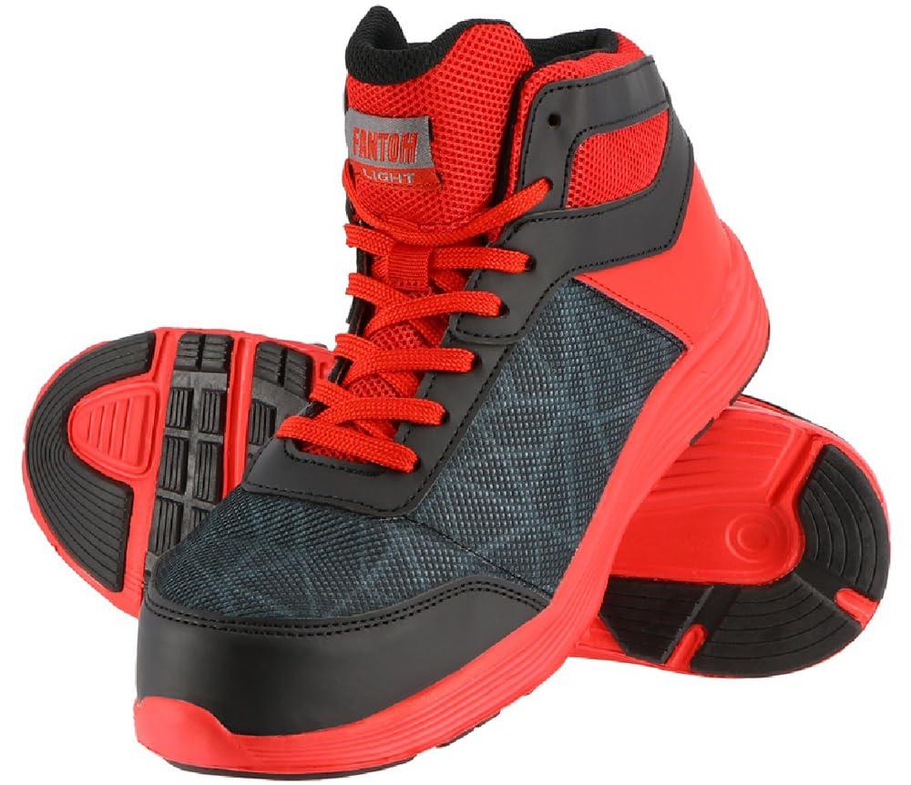 [KOSIN RUBBER] Safety Shoes Work Boots High-Cut Resin Toe Cap Mesh Specifications Breathability Cushioning Shock Absorption Ultra-Lightweight Design Flexible Sole Easy to Walk In Phantom Light FL-5020MC E0734MQ Black 27.0 cm 3E