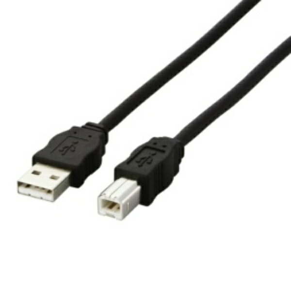 ELECOM USB Cable  USB 2.0 (USB Type-A Male to USB Type-B Male) RoHS Compliant 5m Black USB2-ECO50