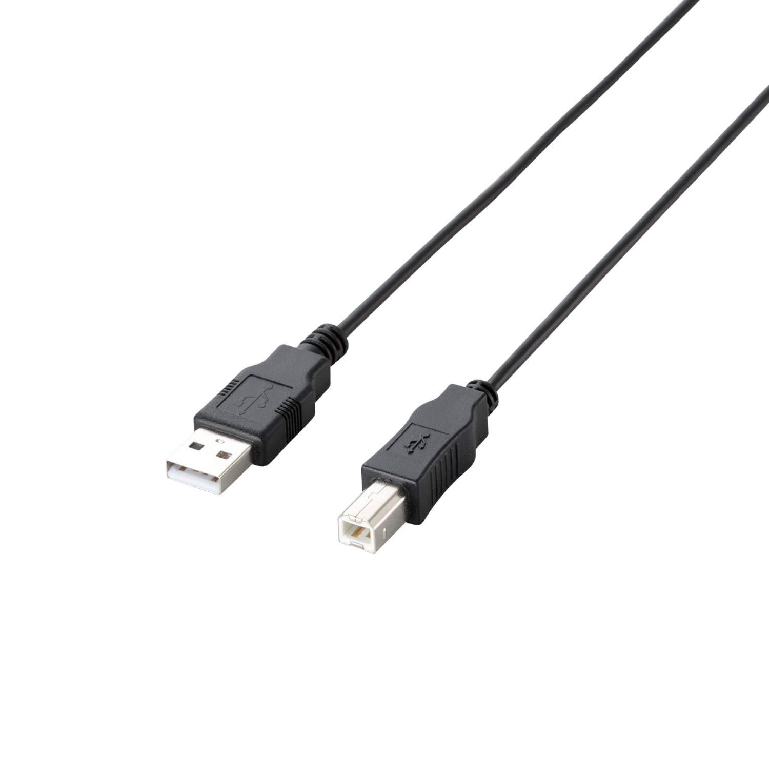 ELECOM RoHS Directive Compliant & Eco-Friendly Packaging Eco USB Cable USB 2.0 A-B Type 3m Black U2C-JB30BK