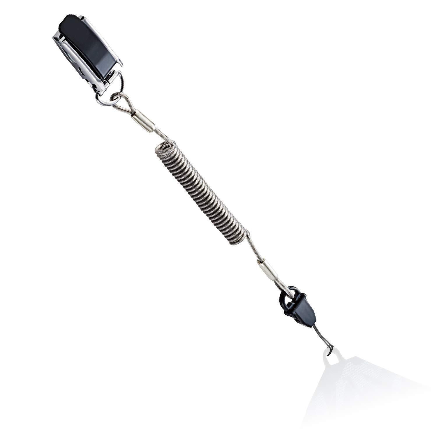 ELECOM Strap Clip Type for Mobile Phones and Smartphones Clip Type Metal Clip [Stainless Steel Wire Extends from 20cm to 50cm] Black P-STCS50BK