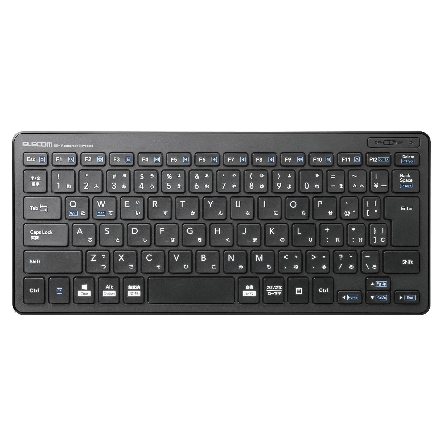 ELECOM USB-A Wireless Keyboard (with Receiver) Pantograph Mini Keyboard Black TK-FDP098TBK