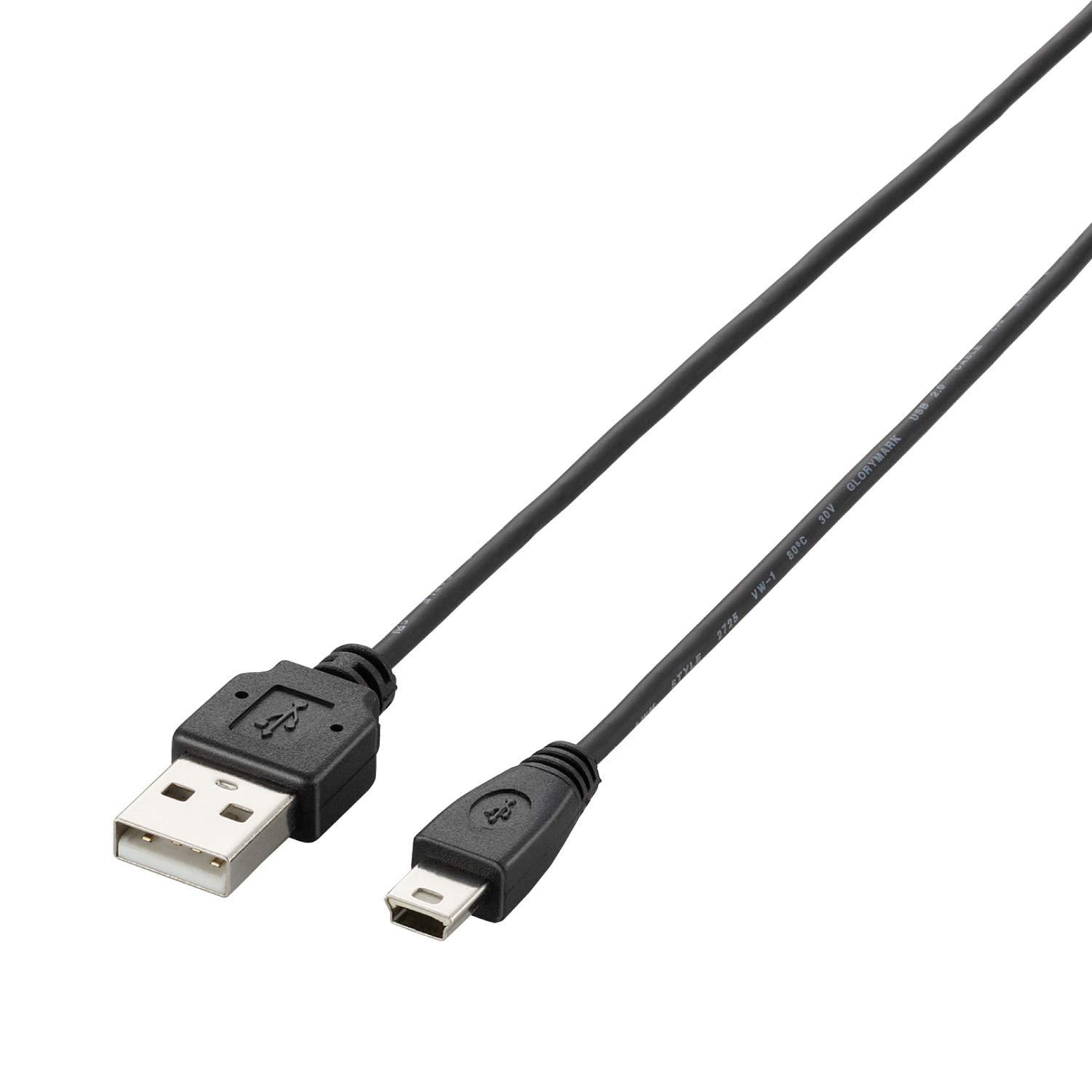 ELECOM USB Cable  USB 2.0 (USB Type-A Male to Micro-B Male) Ultra-Thin 0.5m Black U2C-MXN05BK