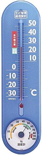Empex Weather Station Thermometer & Hygrometer Home Management Temperature & Humidity Monitor Wall-Mountable Made in Japan Clear Blue TG-2456