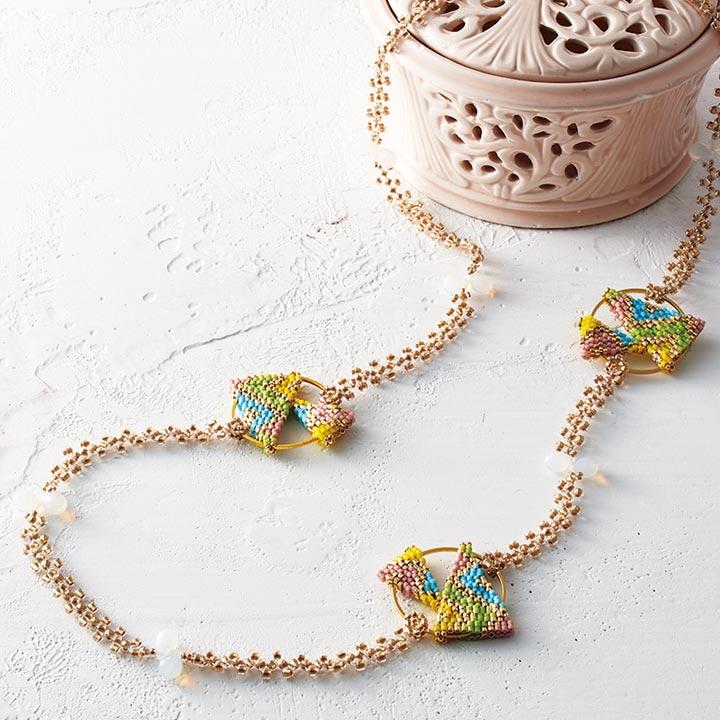 TOHO Bead Kit Stitch Academy Kit Brick Stitch Long Necklace Triangle-Triangle SKS4