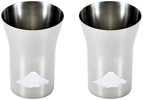 Yokoyama Made in Japan 300ml Temperature-Sensitive Stainless Steel Tumbler Red Fuji 2P Tsubame Craftsmanship EJK-601