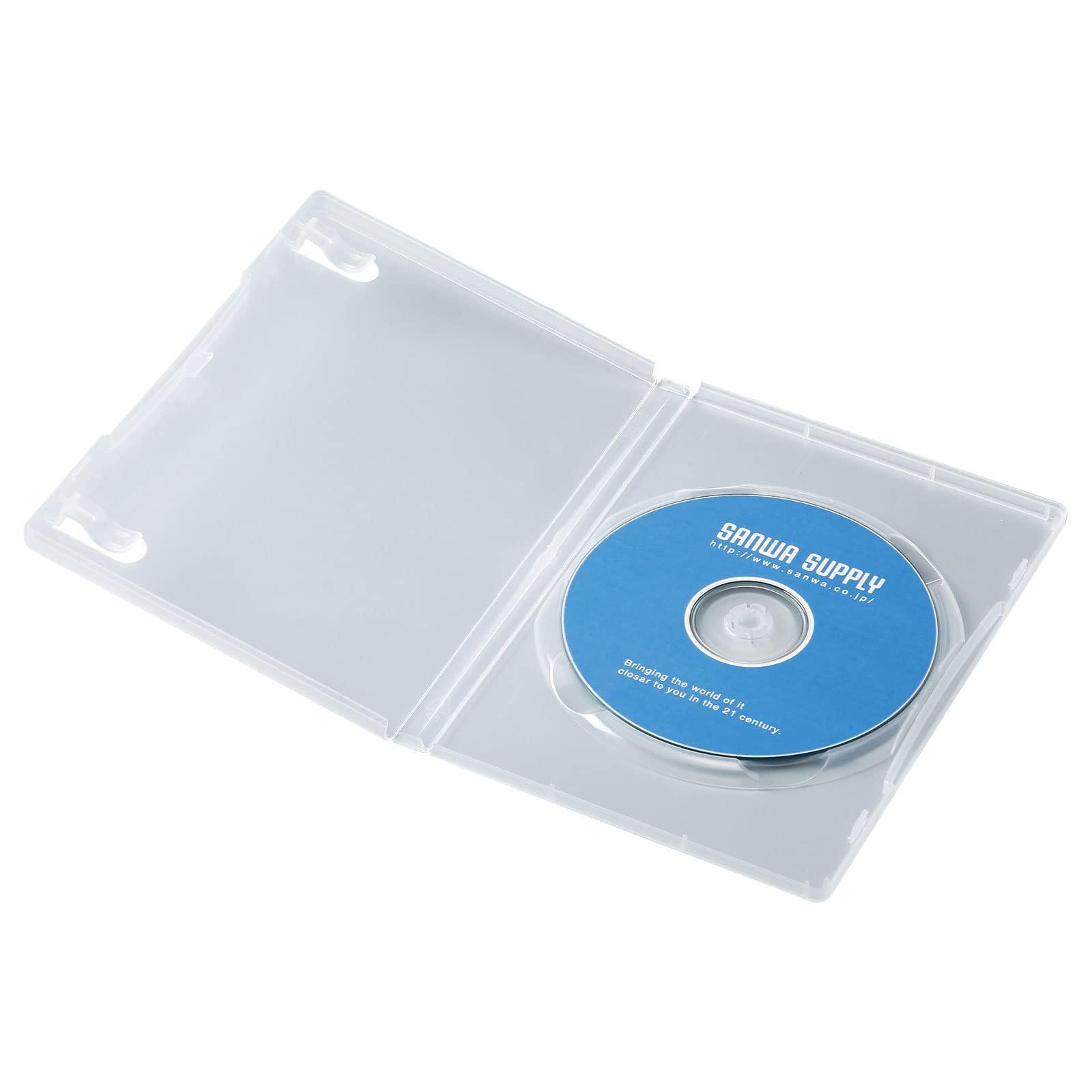 Sanwa Supply DVD Tall Case (Single Disc Capacity, 10-Pack, Clear) DVD-TN1-10CLN