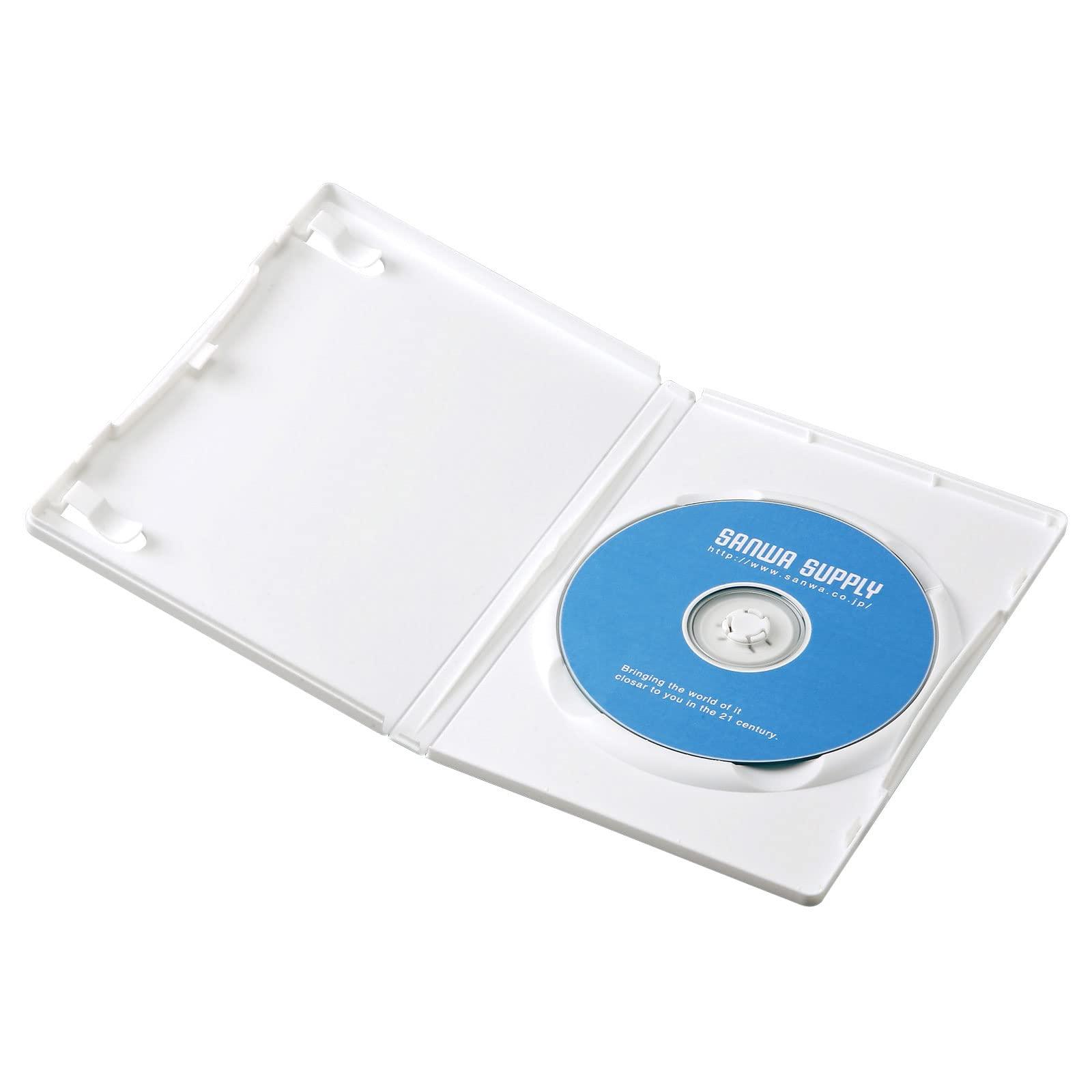 Sanwa Supply DVD Tall Case (Single Disc Capacity, 10-Pack, White) DVD-TN1-10WN