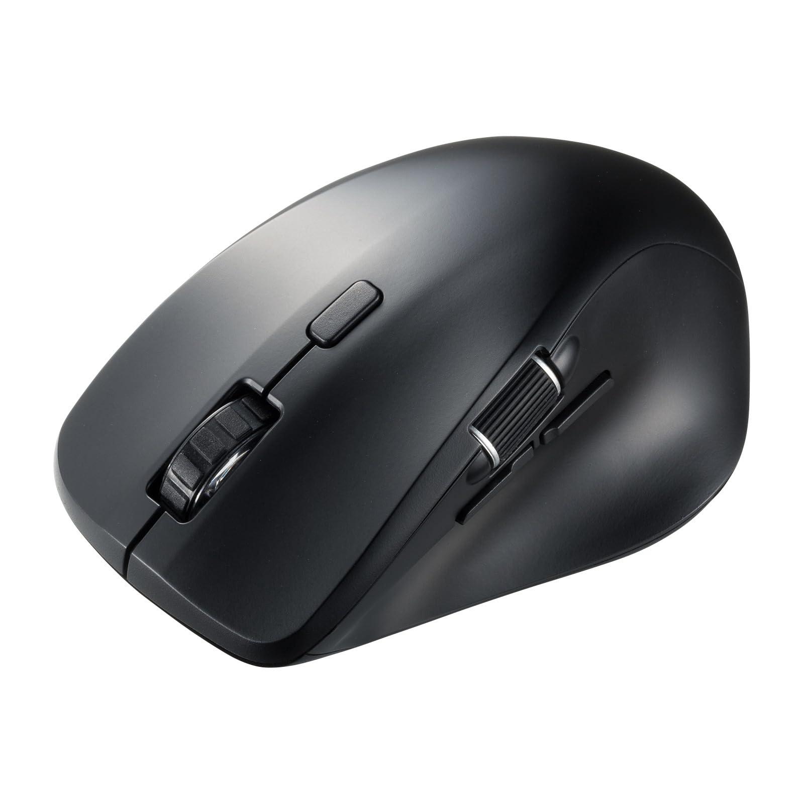 Sanwa Supply Silent Bluetooth Mouse (Side Wheel, 5 Buttons, Black) MA-BBS523BK
