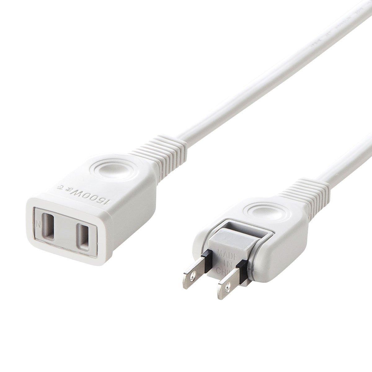 Sanwa Supply Power Extension Cord 1m with Tracking Fire Prevention Insulated Cap and Swing Plug TAP-EX2101