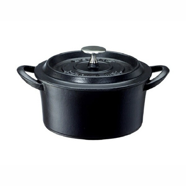 Ishigaki Double-Handled Pot Cast Iron Bon Bonheur Cocotte Gas & IH Compatible Black 15cm