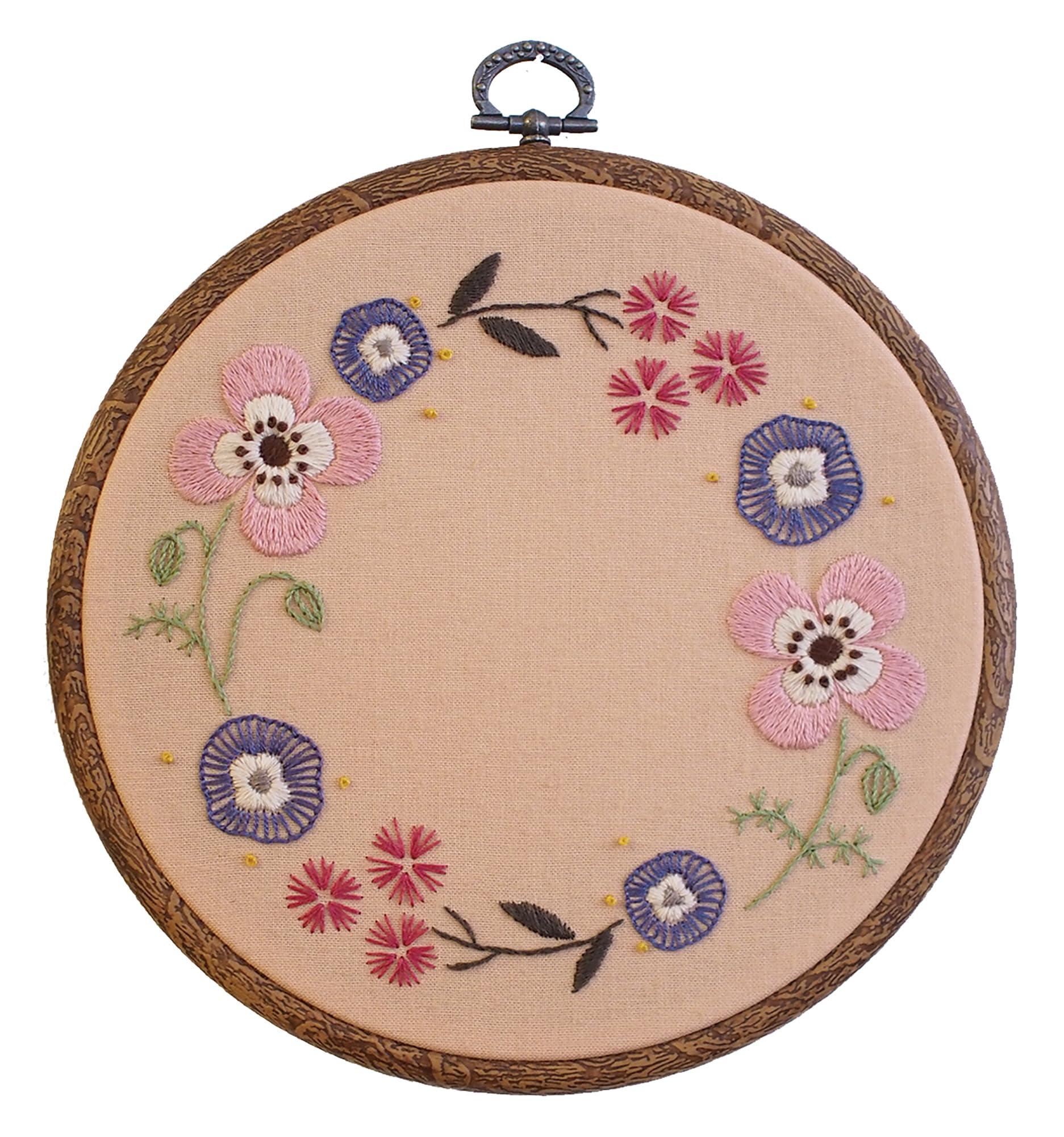 Olympus Embroidery Kit GARDEN PARTY French Embroidery Botanical Wreath Anemone Wreath GP-K15 ※Includes dedicated hoop